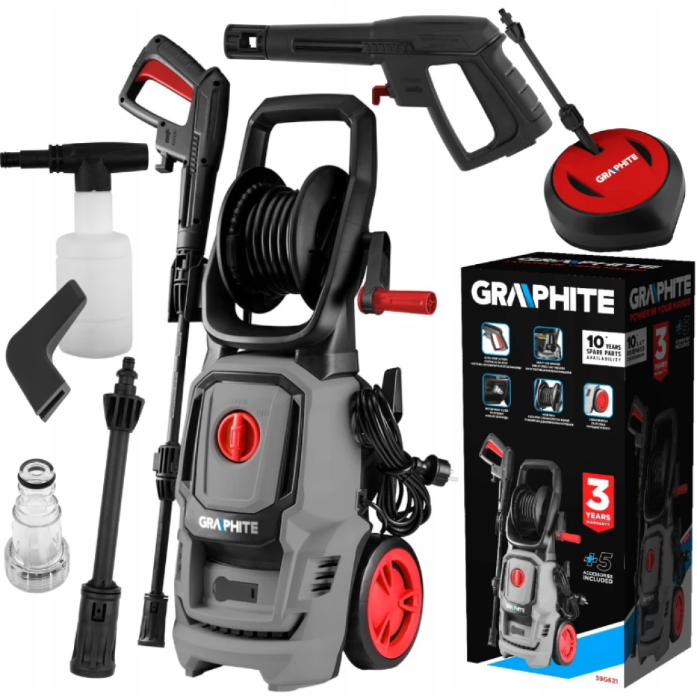 Мойка высокого давления GRAPHITE 59G621 2300ВТ 130-180бар 